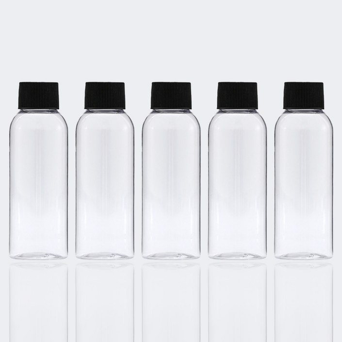 단마개 공병 PET 용기 투명 플라스틱 여행용 소분 5개
