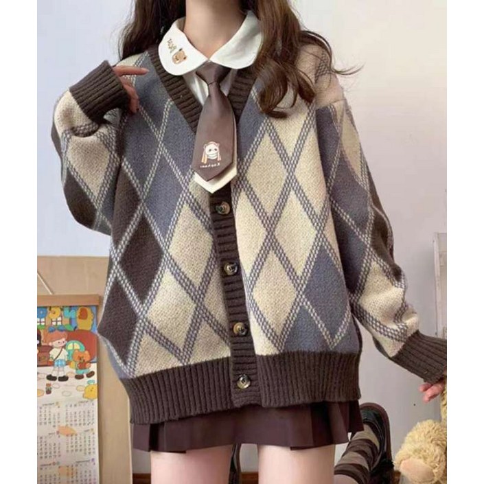 여자 니트 가디건 빅사이즈 데일리 트렌디 루즈핏