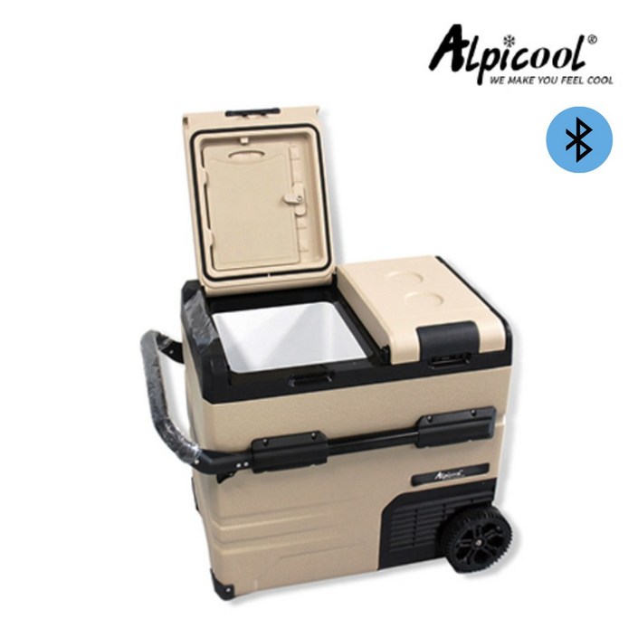 공식수입공식AS점 알피쿨 캠핑용 냉장고 55리터 블루투스 모델 KRTAW55BT 1년 무상 AS 어댑터 포함 준중형SUV 이상 적재가능