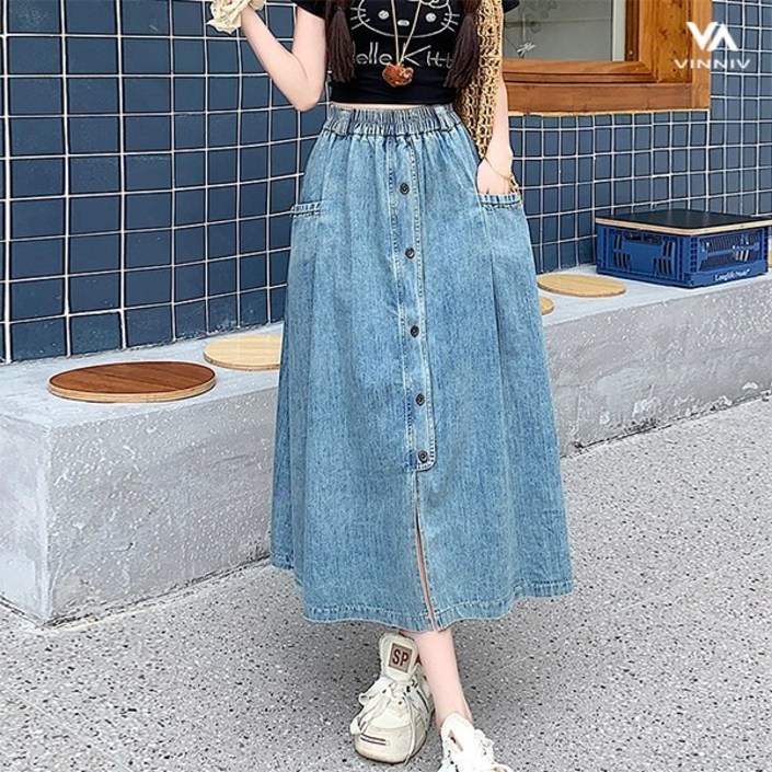 기타 비니브 샤비 워싱 데님 스커트