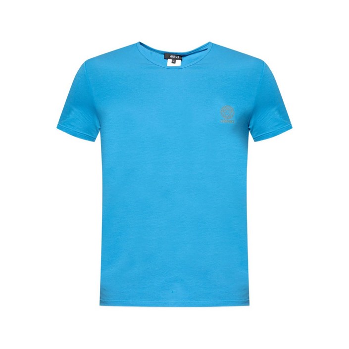 베르사체 로고 장식 코튼 티셔츠