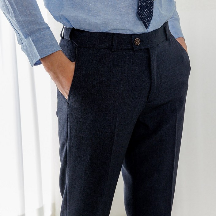 3.9세컨즈 남성용 가을 레이온 헤링본 프리미엄 그레이 네이비 블랙 스판 히든밴딩 정장바지 슬랙스  30사이즈38사이즈