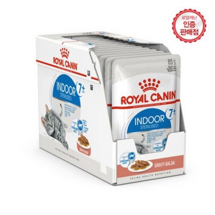 로얄캐닌 습식 고양이 사료 그레이비 인도어 7 85g, 닭, 85g, 12개
