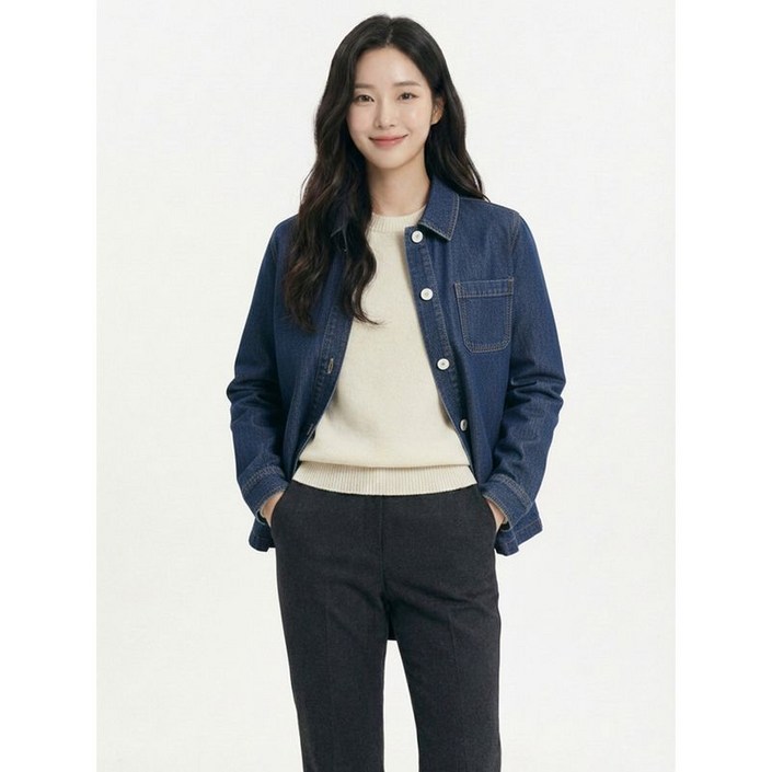 크로커다일레이디 블루 캐주얼 데님 면 자켓 CLCMJK201