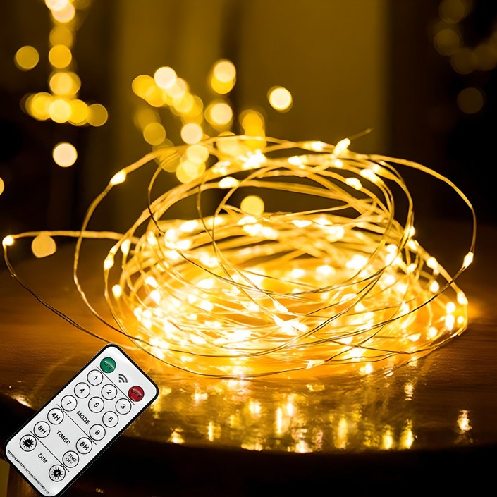홈데코 LED USB 감성조명 와이어 전구 100구  리모콘
