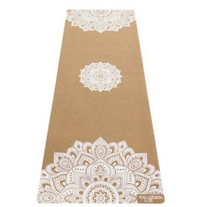 요가디자인랩 코르크 요가 매트 고무, 만다라 화이트, 1개