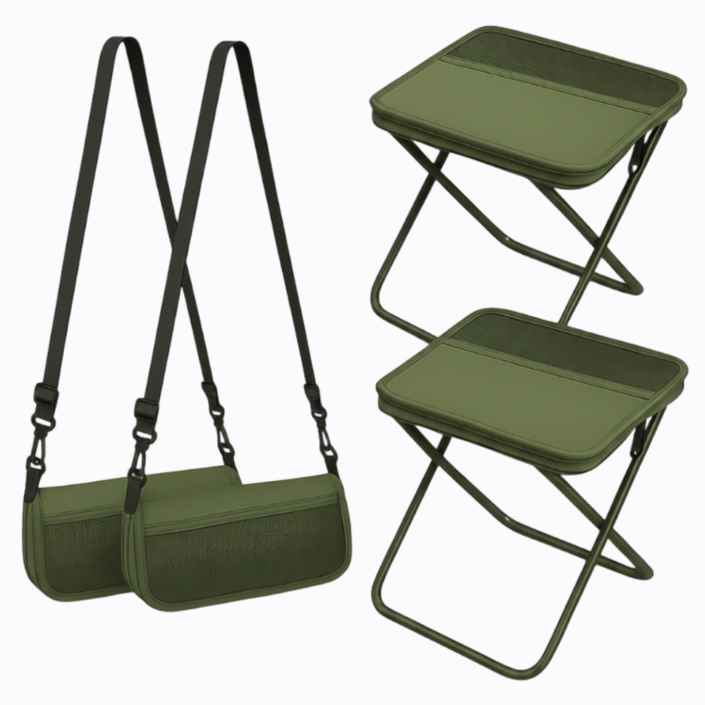 하우모어 11 휴대용 접이식 의자 초경량 대형 120kg 하중, 2개, 카키