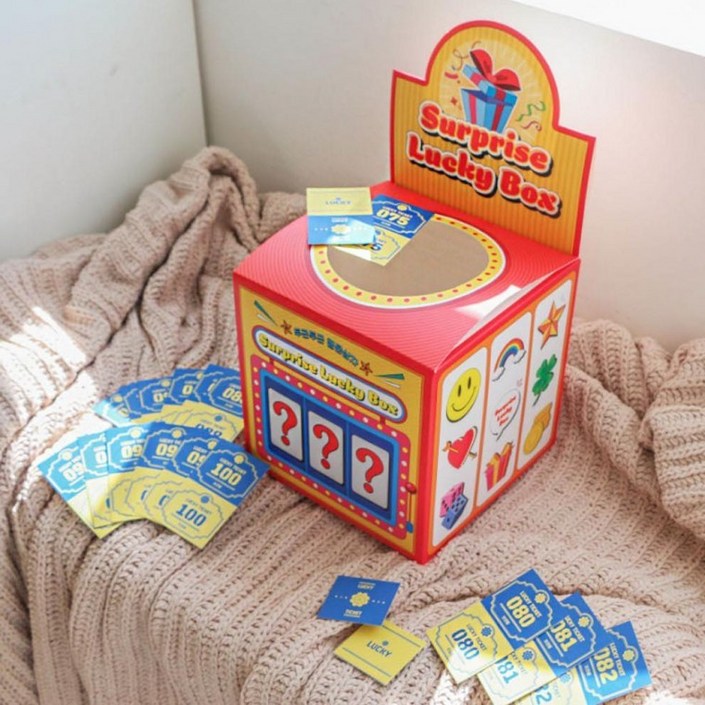 추첨권 뽑기함 행운 이벤트 숫자 번호표 응모함 경품 추첨 복권 랜덤박스