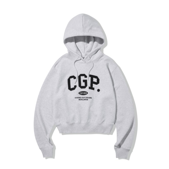 우먼 코드그라피 CGP 아치 로고 크롭 후디라이트 그레이 CBDWWTH002MG 321346