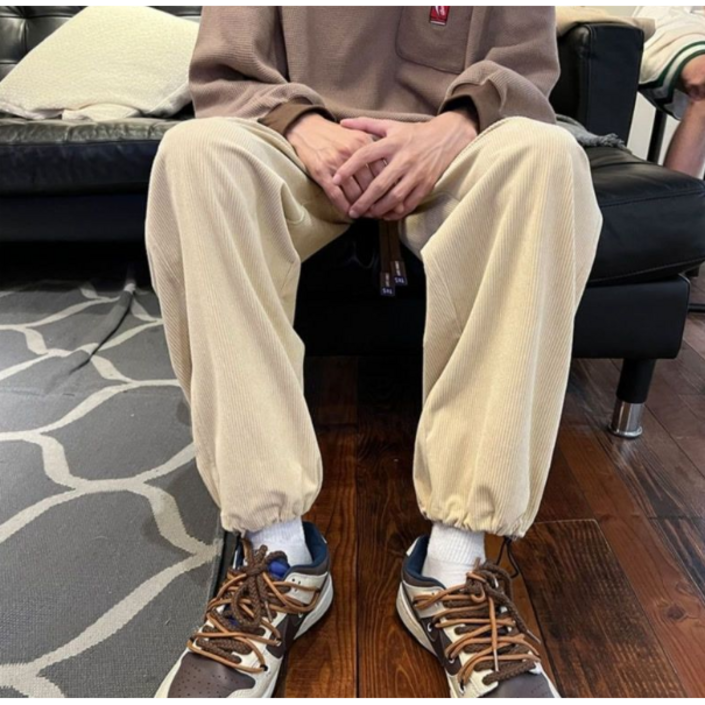 남녀공용 골덴 와이드팬츠 데일리 코듀로이 스트레이트 팬츠 편한 캐주얼 바지