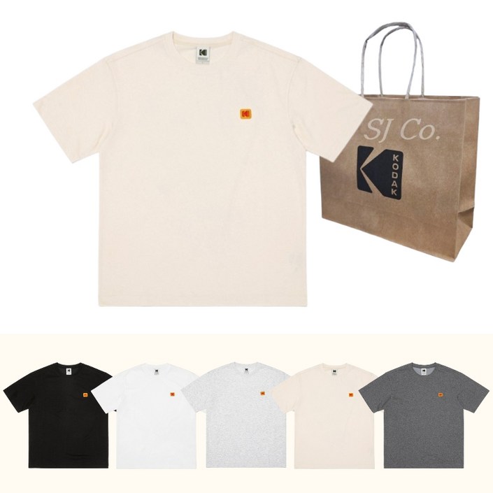 백화점판 코닥 반팔 티셔츠 시그니처 로고 아스킨  선물 종이백