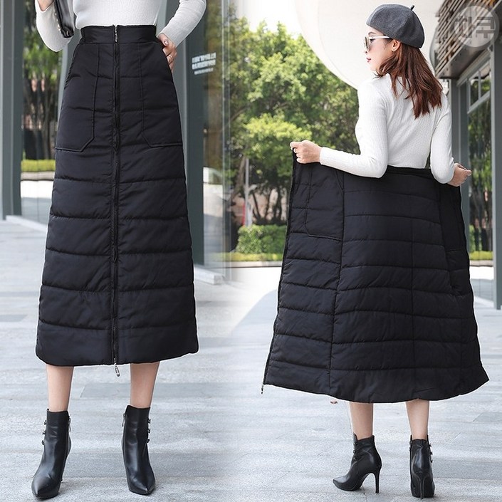 차쿠 여성 방한치마 패딩치마 롱스커트 국내발송상품