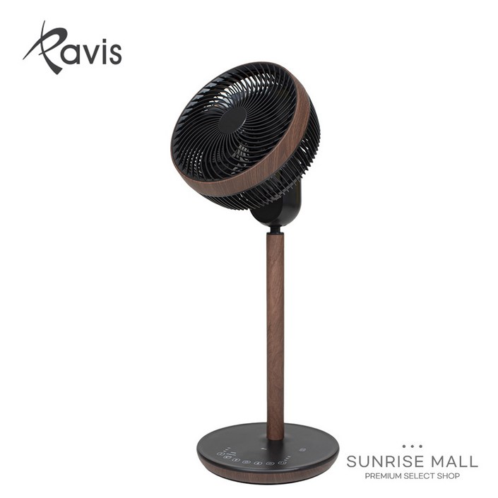 SUNRISE MALL 파비스 우드감성 AI ECO 서큘레이터 리모컨 LED 디스플레이 터치 패널 12단 풍속조절 초미풍 타이머 자연풍 에코풍 인테리어 하이마트AS