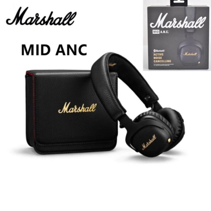 MarshallMid ANC 액티브 노이즈 캔슬링 헤드폰, 온 이어 무선 블루투스 이어폰, 딥베이스 접이식 스포츠 게임용 헤드셋