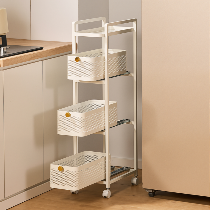 파페피 틈새 수납장 슬라이드 서랍장 바퀴 레일