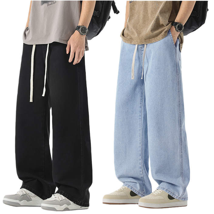 BDICOOL 남성용 11 와이드 청바지 기모 루즈핏 데님팬츠 데일리 케주얼 BK110