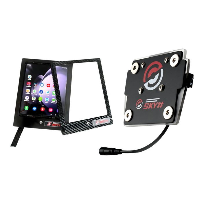 SKY 배달대행 오토바이 자석 충전거치대 2구 오픈형B1Z폴드3.4.5.6.방수케이스세트옵션선택