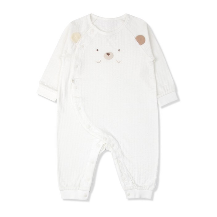 오가닉맘 뉴코아부천점 MADE IN KOREA 면100 40수 세로 넓은 자가드원단으로 소재의 고급스러운 특성을 살린 우주복 