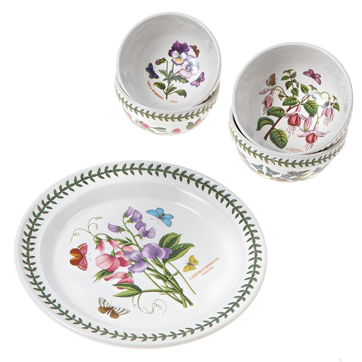 포트메리온 보타닉가든 스타터 2인 식기세트 5p, 세트C, 대접시  공기 2p  대접 2p, 1세트