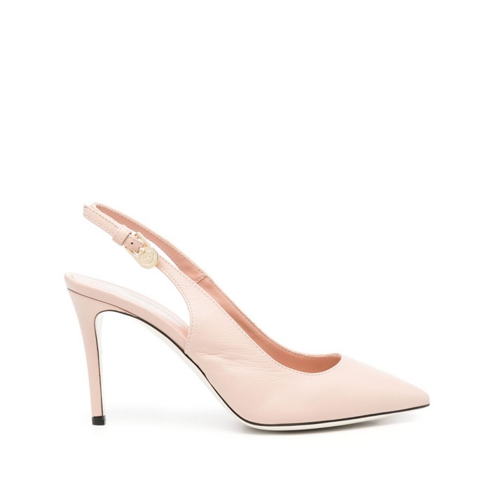 Pollini폴리니 케이트 가죽 슬링백 펌프스 85mm