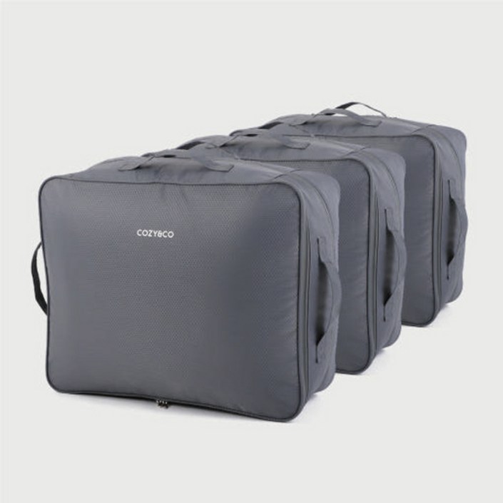 코지앤코 이불정리함 MEGA 3개 세트 이불 보관함 보관가방, 메가차콜그레이3개, 1세트