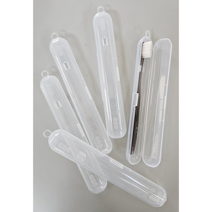 휴대용 칫솔 보관케이스 5개입 원통형 원터치 칫솔 보관통 칫솔통 휴대용케이스 여행 출장 외출 학교 사무실 어디서나 간편하고 청결하게 칫솔보관