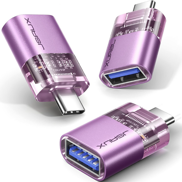 JSAUX USB 3.0 A타입C타입 OTG 고속 투명 변환 젠더