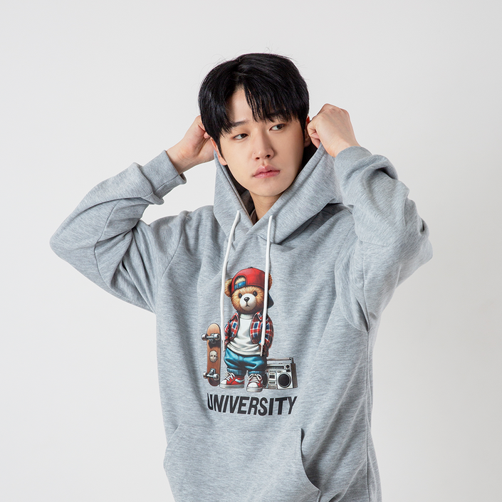 25학번 곰대생 후드티 티셔츠 색상 4종 캐주얼 오버핏 루즈핏 프린팅 빈티지 데일리 편한 커플티 남자 여자 남녀공용