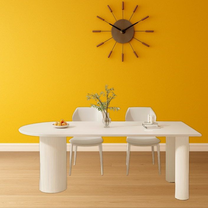 로망티스메 포세린 세라믹 식탁 2인 4인 6인 반원 다이닝 테이블