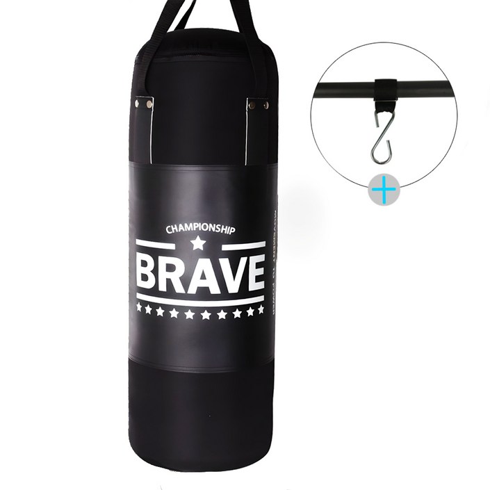 브레이브 저소음 가정용 샌드백 블랙에디션 80cm 속빵빵 한국생산+연결밴드