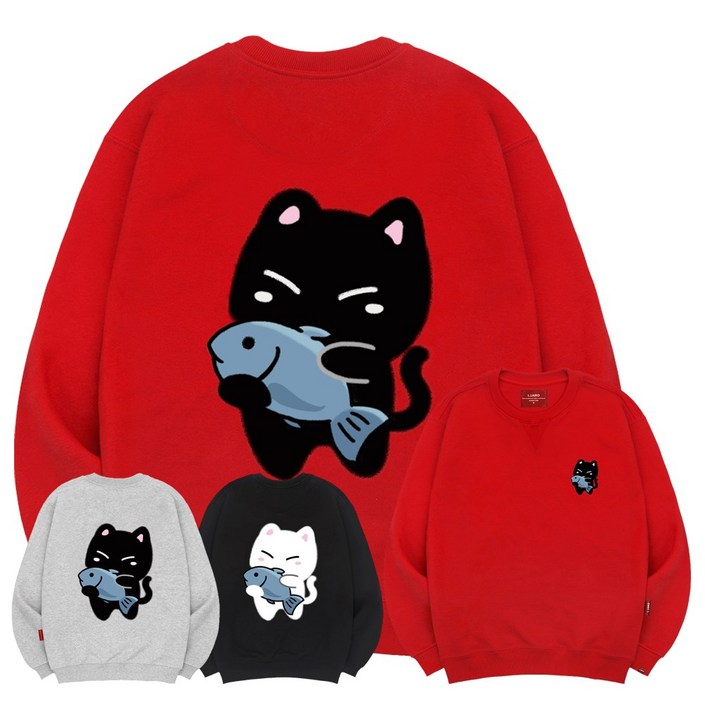 엘라모 3M 피쉬앤캣 맨투맨 남녀공용 빅사이즈 S~4XL