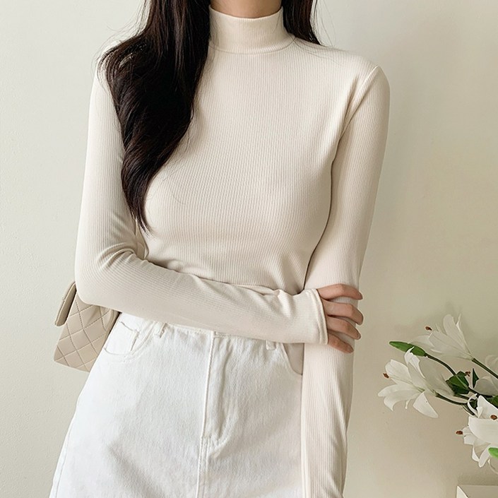 코코라벨라 여성 따뜻한 기모 반목 목폴라 긴팔 티셔츠 코코라벨라 여성 따뜻한 기모 반목 목폴라 긴팔 티셔츠