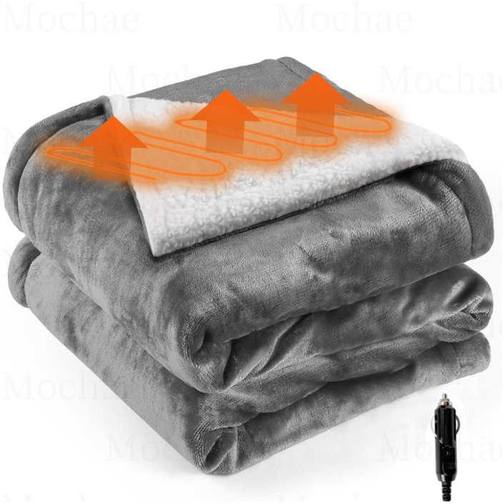 Mochae 전기장판 온열 매트 장판 12V 온열 차박 실속형 열선 캠핑 매트 전기 시트 탄소섬유 온열매트 전기매트 SUV 캠핑카 차량용전기전기장판, 150100cm, 그레이