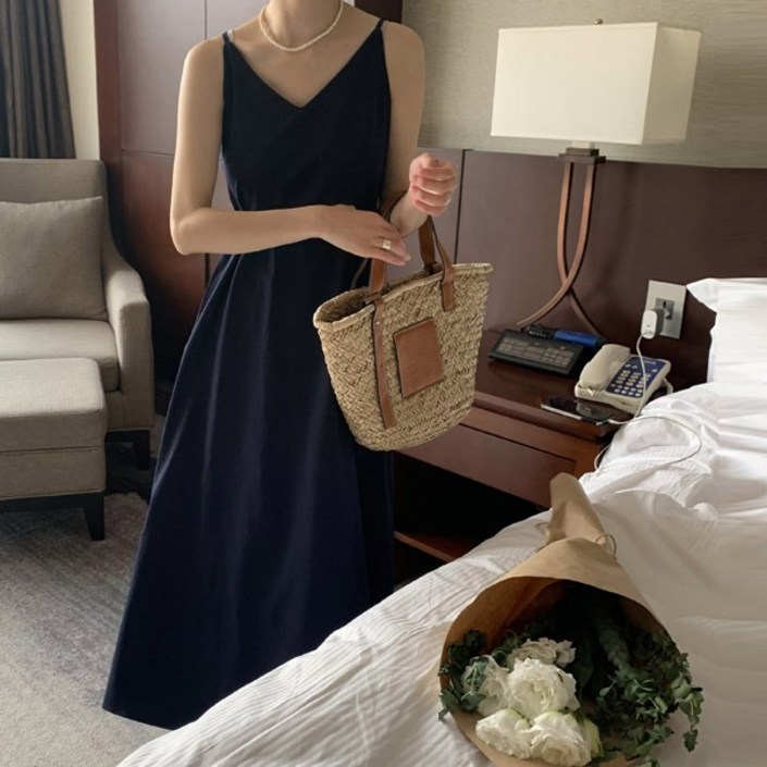 루어스룸 케이크 고급 허리끈 여름 플레어 빅사이즈 휴양지룩 임산부 휴양지 바캉스룩 민소매 뷔스티에 롱원피스