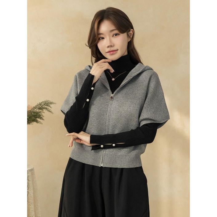 디얼마미 헤즈 가오리 니트 가디건 마담 미시 중년 여성 빅사이즈 40대 50대