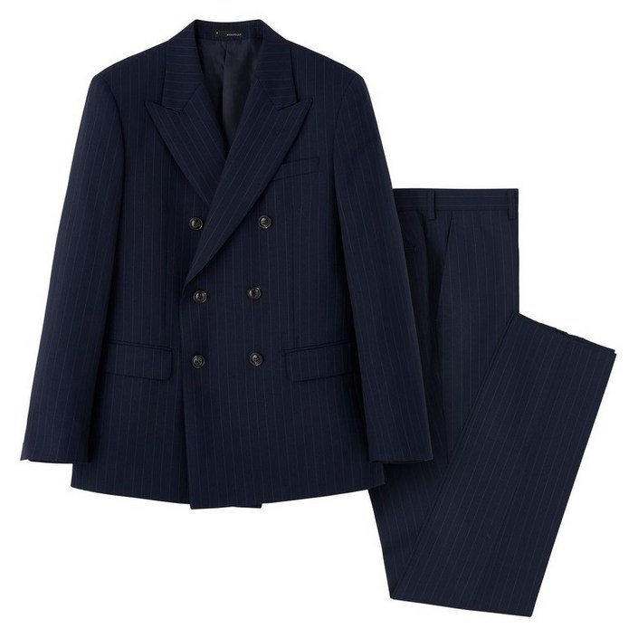 맨잇슈트 맨잇수트 여름 쿨원단 네이비스트라이프 더블정장 155174