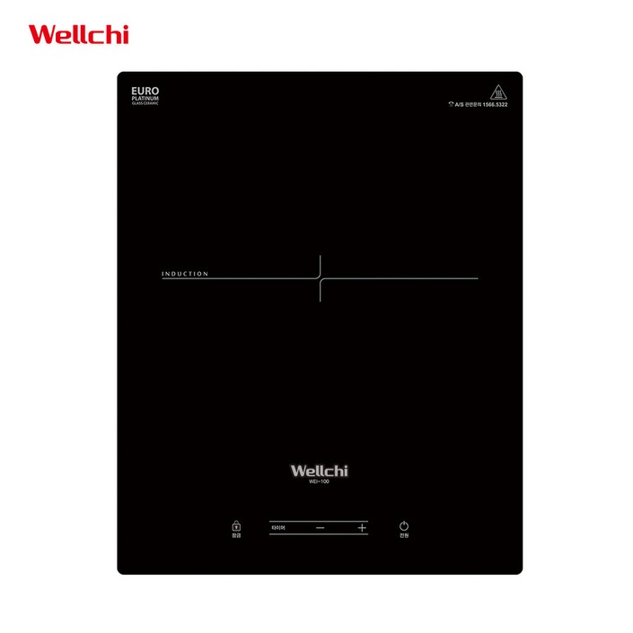 웰치 1구 빌트인 인덕션 전기레인지 매립형 탁상용 가정용 업소용 식탁 원룸 빌라 신축 WEI100N
