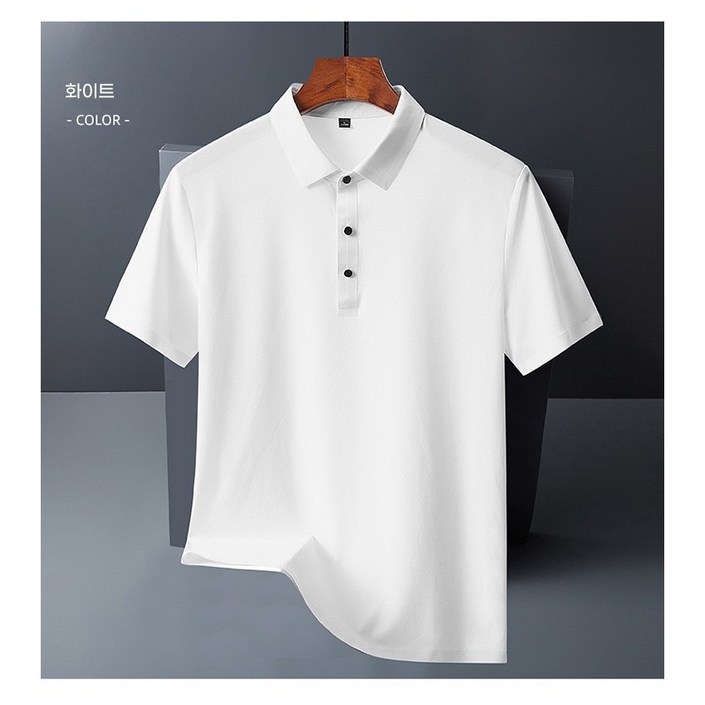 ANYOU 남성 반팔셔츠 스판 시원한 여름 캐주얼 직장인 반팔티 셔츠