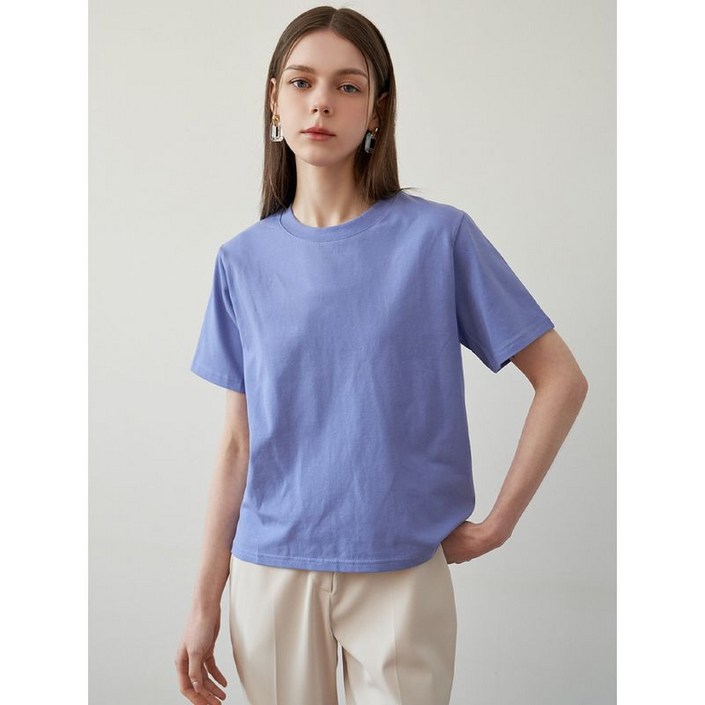 리스트 코튼 솔리드 반팔 티셔츠 택가격 78000원