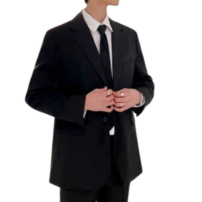 2026 트렌디한 남성용 정장 세트 슬림핏 데일리 자켓팬츠넥타이 세트수트
