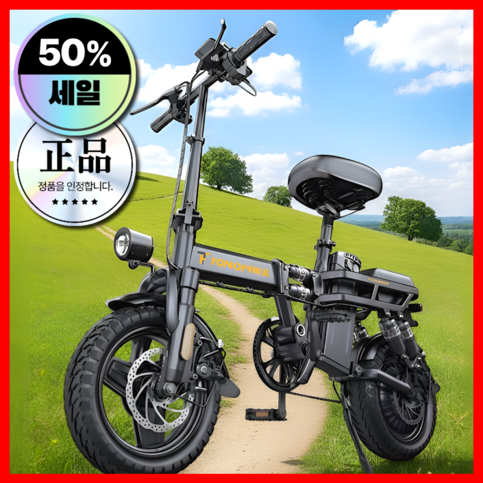 로댐테크 접이식 전기자전거 미니 바이크 스쿠터 추천 배달 가성비 파스 pas 자토바이, B.프리미엄형 [25Ah_100km], 경량스틸