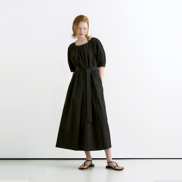 어다울 Deo bustier balloon long dress black