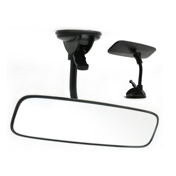 SEAMETAL 자동차 흡착식 룸미러 간편설치 광각 백미러 실내 보조미러 360도 회전 호스식 조절 각도, 1개, 실내거울