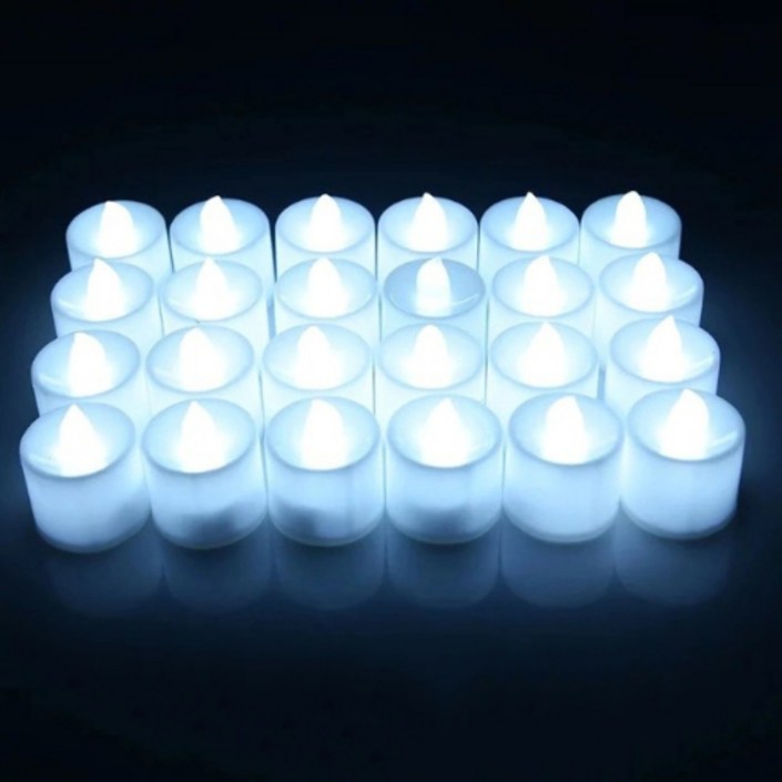 LED 촛불 양초 티라이트 캔들 집회 프로포즈 기념일 이벤트 전자 촛불, 원형-LED미니캔들-화이트 48개