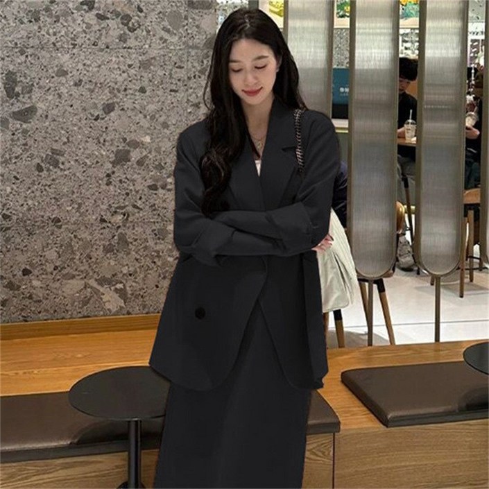 여성 데일리 오피스룩 정장 세트 트위드 자켓 스커트 세트 세미 포멀 코디