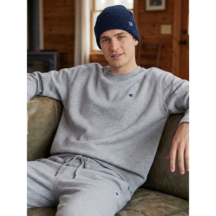 챔피온 Champion 남성 엘보 패치 기모 모크넥 스웨트셔츠 그레이 CKTS2F320G2