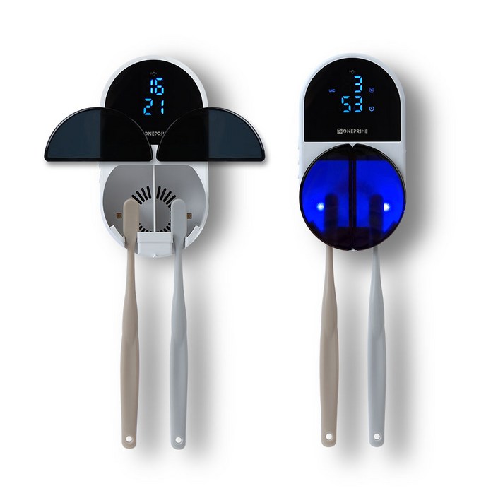 원프라임 2인용 칫솔살균기 OP703 비틀 빅팬 건조 드라이 UVC살균 무선 벽걸이 휴대용