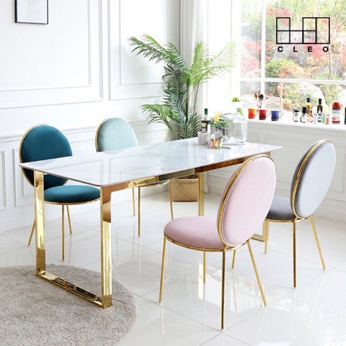 끌레오 필레우스 천연 포셀린 12T 통세라믹 식탁 테이블 CL360, 양면 유광 마블화이트 세라믹, 6인용