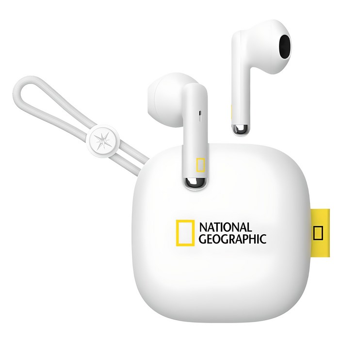 내셔널지오그래픽 무선 블루투스 이어폰, NGMTWE, 화이트, 4시간, NGMTWE, 화이트
