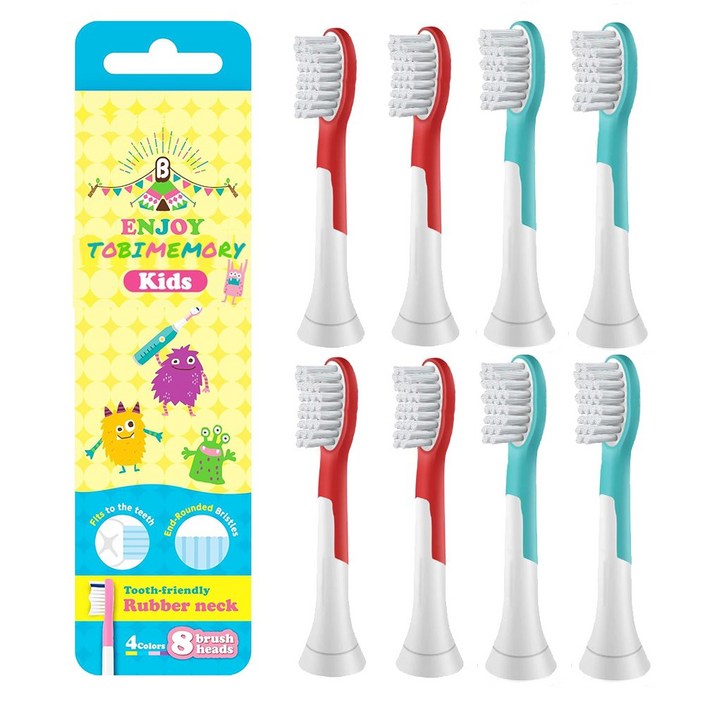 하루앤픽 필립스 어린이 전동 칫솔모 리필모 키즈 7세이상, 2세트, 키즈 칫솔모 4개